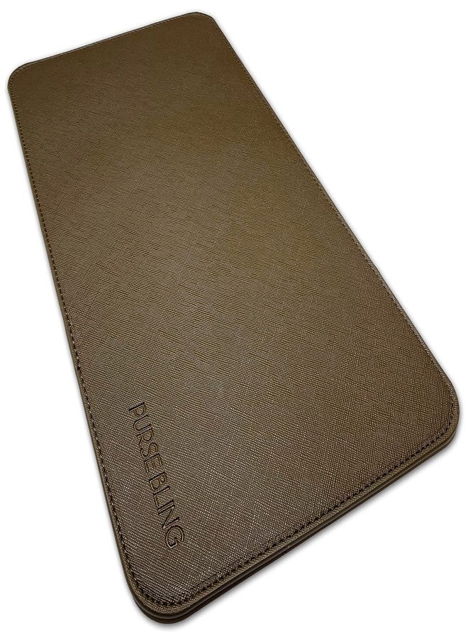 Purse Bling قاعدة تشكيل حقيبة Purse Bling Neverfull MM، أداة تشكيل الحقائب لحقائب LV Neverfull وغيرها من حقائب LV، مصنوعة من الجلد النباتي (بني، MM) - Image 1